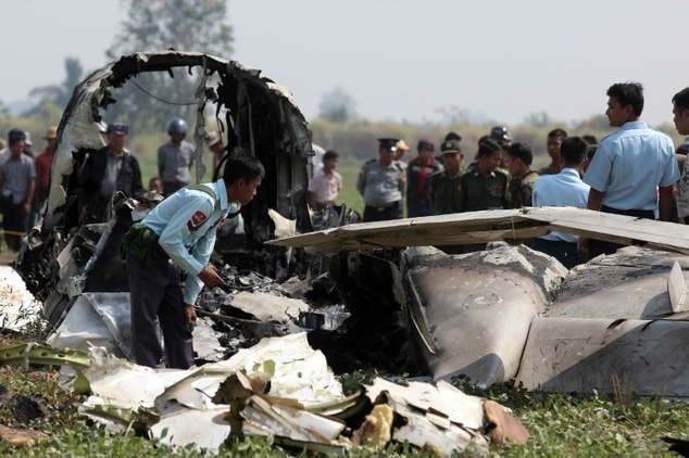 Officials find wreckage of missing Myanmar military plane