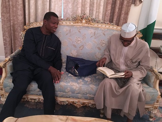Adeboye visits Buhari in London Adeboye visits Buhari in London