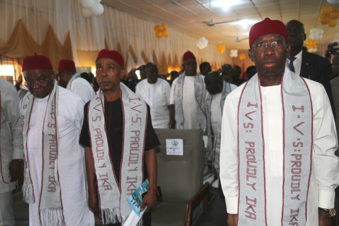 Okowa pic 1 Over 5000 APC members defect to PDP