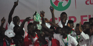 Governor Emmanuel celebrating with Akwa United