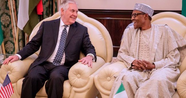 Buhari, Tillerson meet in Aso Rock
