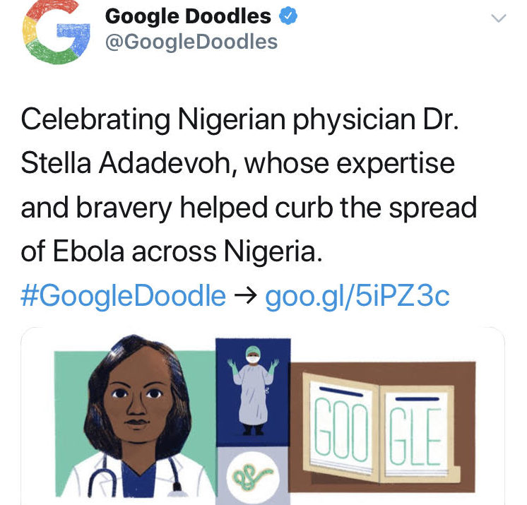 Google honours Dr. Stella Adadevoh posthumously