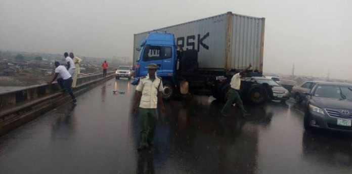 images (8) Accident: 9 feared dead as Marcopolo bus collides with truck on Lagos/Ibadan Expressway