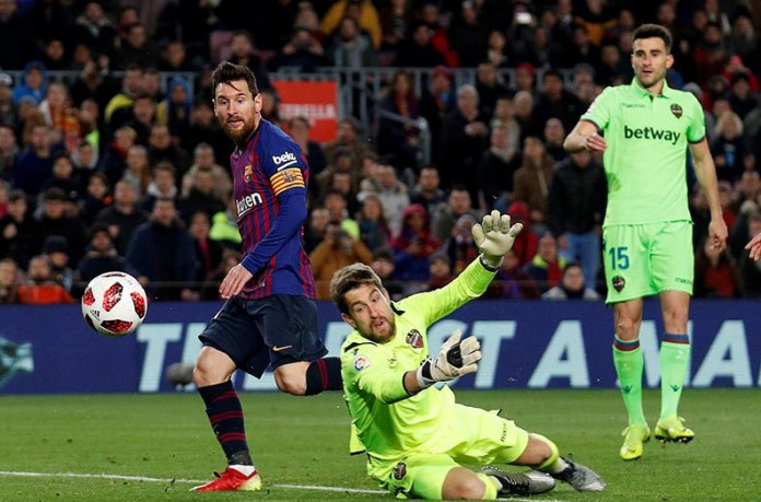 Copa del Rey - Round of 16 - Second Leg - FC Barcelona v Levante Dembele, Messi see off Levante but Barca Copa hopes in doubt