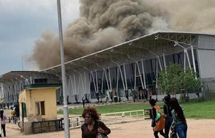 imo airport on fire TNE BREAKING: A Section of Imo airport on Fire