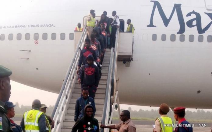 Evacuated Nigerians living in Libya arrive Port Harcourt 168 Stranded Nigerians Return From Libya