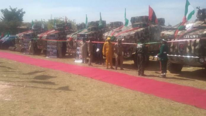 Indigenous MRAP's Buhari Unveils First Indigenous MRAP, Other Military Vehicles