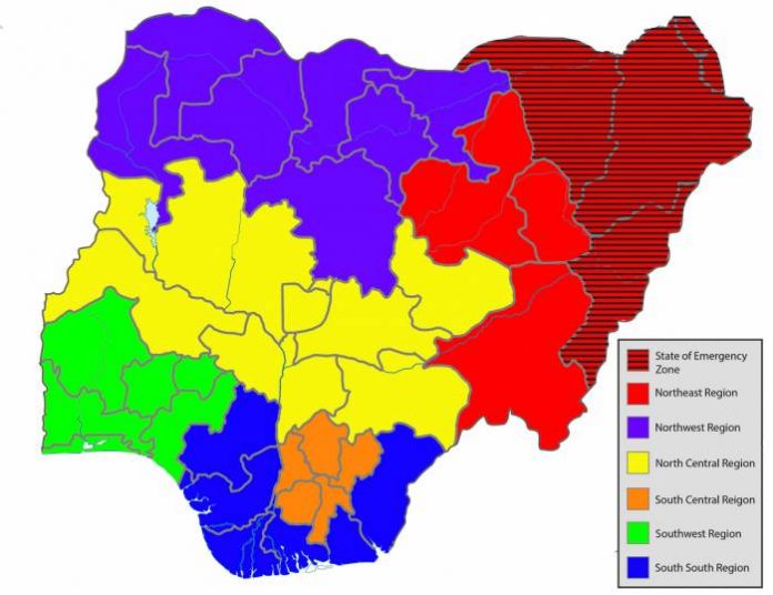 nigeria regional map Security: North-Central Governors Strategise On Community Policing