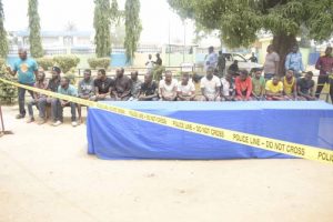 Police Arrest 33 Suspects For Cultism, Armed Robbery, Recovers 7 Vehicles, Four Arms