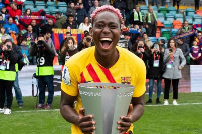 oshoala win super cup Oshoala’s Brace Helps Barcelona Win Maiden Spanish Super Cup