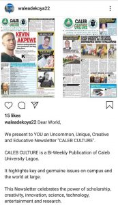 Caleb University Introduces “CALEB CULTURE”