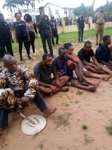 Traditional Ruler, Pastors Paraded For Alleged Kidnapping, Armed Robbery, Rape In Imo 