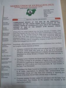 Akwa Ibom NUJ Boycotts Coverage Of Activities Of Ex-Aviation Minister 