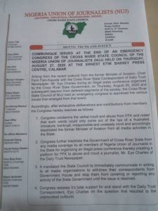 Akwa Ibom NUJ Boycotts Coverage Of Activities Of Ex-Aviation Minister