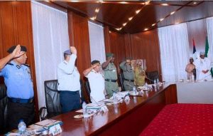 BREAKING: Buhari In Another Crucial Meeting With NGF, Security Council In Aso Rock