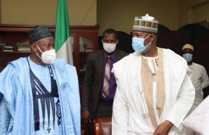 Gov.-Abdullahi-Ganduje-of-Kano-State-L-Sen.-Hadi-Sirika-Minister-of-Aviation-R