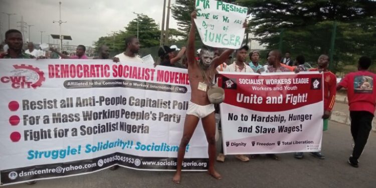 Alt="Protesters at Gani Fawehinmi Park, Ojota"