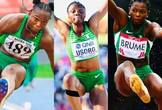 Alt="Ese Brume, Ruth Usoro and Oluchi Ochonogor"
