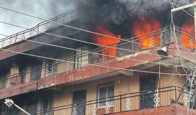 Fire Guts 2-Storey Building In Lagos