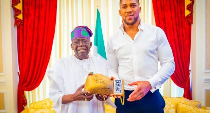 Anthony Joshua Honours Tinubu With Autographed Glove